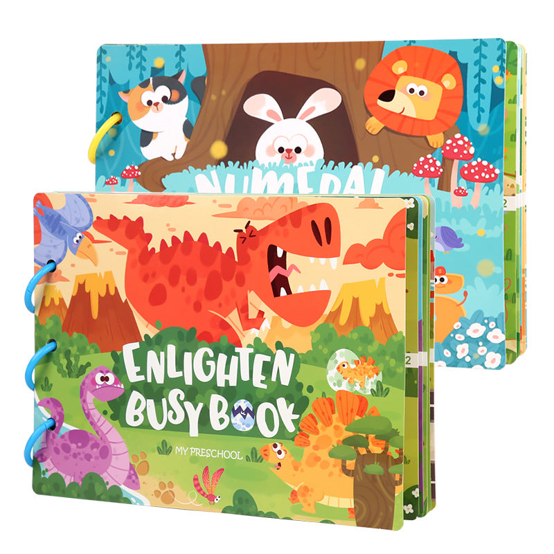 Educational Quiet Paste Book Full English Early Education Velcro Paper Enlightenment Toys