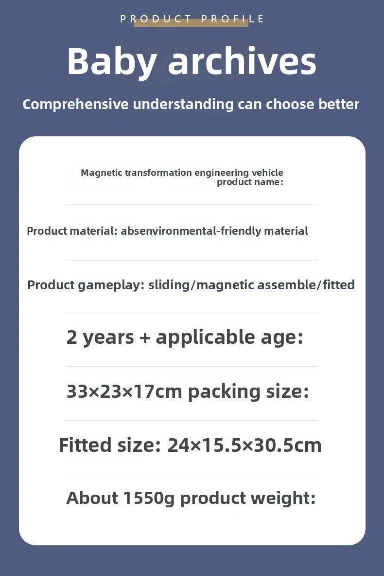 Magnetic Robotic Engineering Vehicle Building Blocks