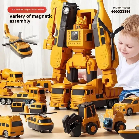 Magnetic Robotic Engineering Vehicle Building Blocks